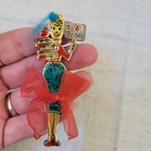 Vintage enamel I Love Teaching brooch.